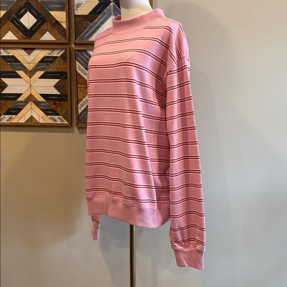 PARKE Valentine’s Day Striped Mockneck in Blush Pink size L/XL NEW - Picture 3 of 11